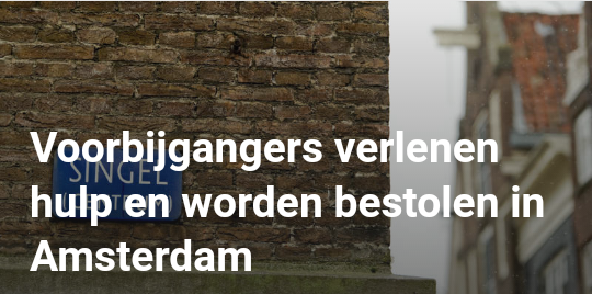 سرقة متعلقات رجل وامرأة بعد أن قدموا المساعدة لسائق دراجة نارية في أمستردام