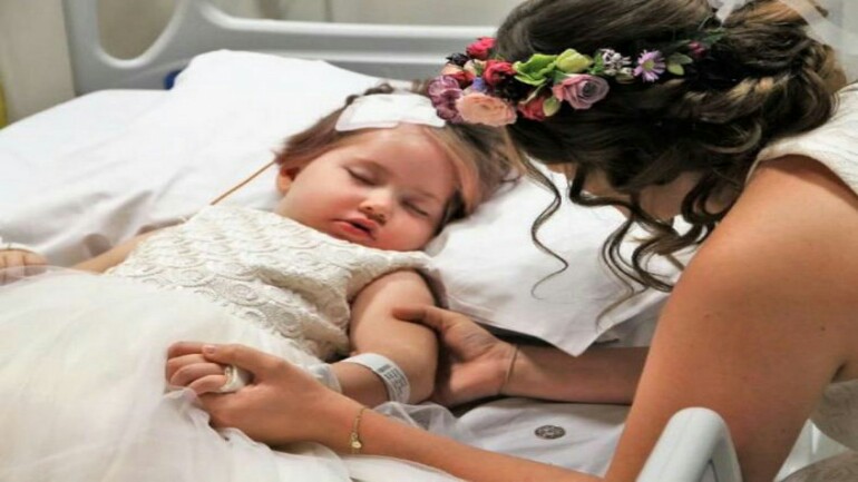 أم تحقق أمنية طفلتها المصابة بورم في الدماغ