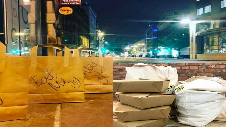 مطعم بريطاني يضع الطعام والألبسة للمشردين يوميا