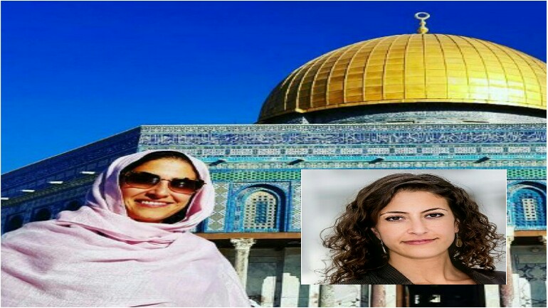 عضو مجلس مدينة دانهاخ عن حزب D66 اوزمين تنشر صورتها بالحجاب أمام قبة الصخرة بالقدس