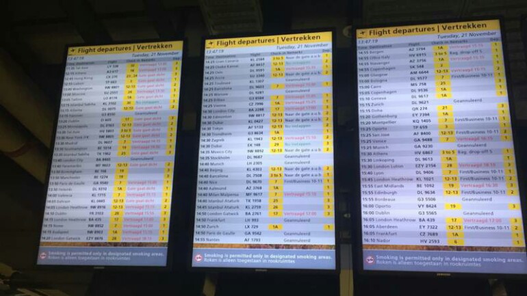 عطل كبير غير مسبوق في مطار سخيبول بأمستردام...