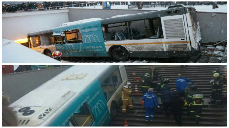 أربعة قتلى والعديد من الجرحى - حافلة ركاب في موسكو تدهس المشاة على درج أعلى نفق مترو