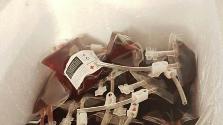 العثور على صندوق مليء بأكياس الدماء بالشارع في Almere