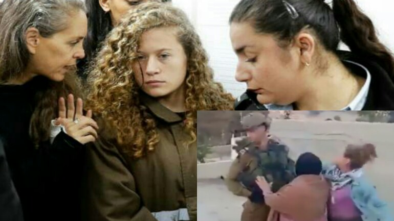 الناشطة الفلسطينية ذات الشعر الأحمر والعيون الزرقاء متهمة بضرب جنود اسرائيليين