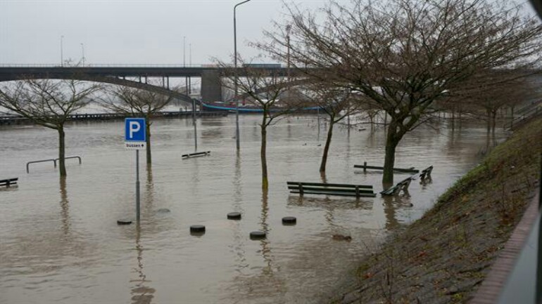ارتفاع منسوب المياه في نهر الراين أعلى من المتوقع صباح اليوم - هولندا لا تزال أمنة