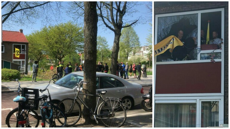 مجموعة يمينية متطرفة ضد اللاجئين - تكسر زجاج منزل وتلقي الألعاب النارية في أمستردام