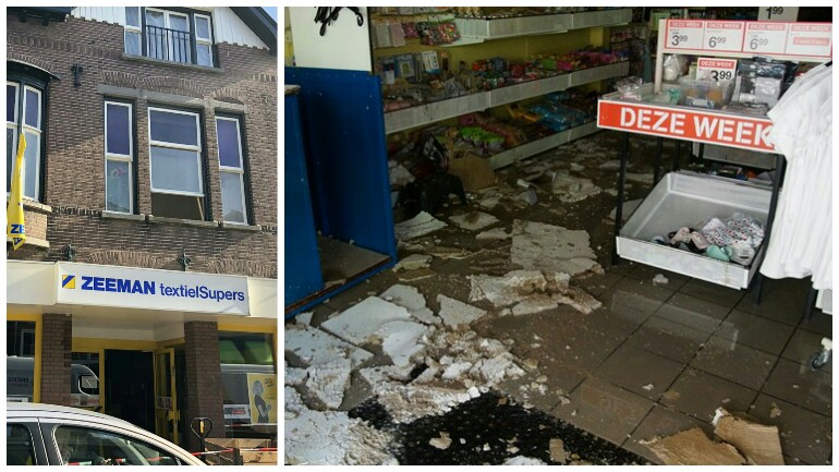 سقوط سقف متجر ZeeMan بسبب تسرب مياه من مزرعة حشيش أعلاه