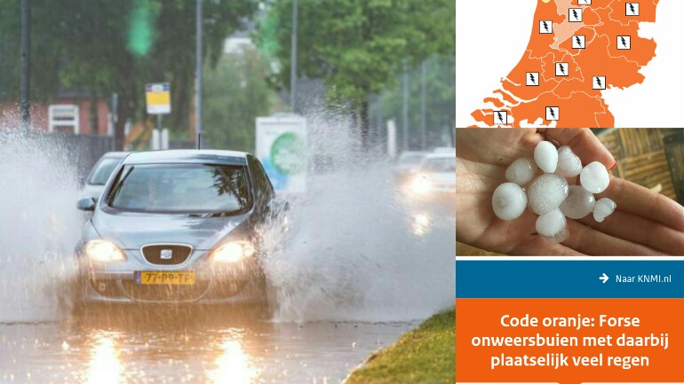 الكود البرتقالي يشمل كل هولندا بسبب العواصف الرعدية والأمطار والبرد الثقيل