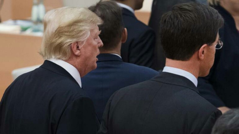 رئيس الوزراء الهولندي روتا سيزور دونالد ترامب في 2 يوليو