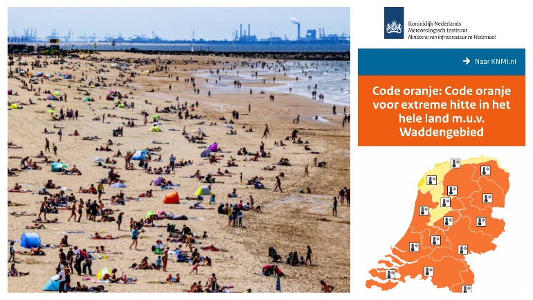 إعلان الرمز البرتقالي في جميع أنحاء هولندا بسبب الحرارة الشديدة
