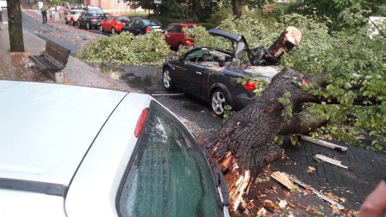 عاصفة وأمطار غزيرة اجتاحت أجزاء من هولندا - وفاة شخص واصابة أخر بجروح خطيرة في روتردام