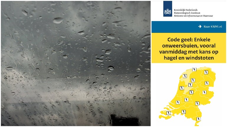 سبحان الله - الرمز التحذيري الأصفر من العواصف الرعدية والزخات المطرية والرياح العالية