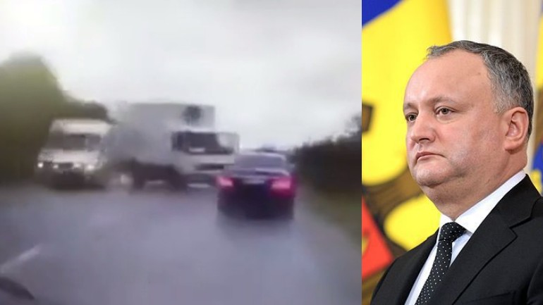 فيديو - سيارة رئيس مولدوفا تتحطم جراء الإصطدام مع شاحنة