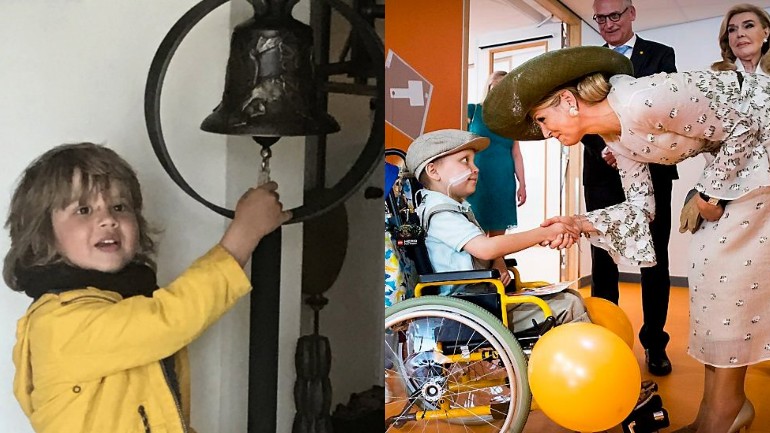 الطفل جوريس "4 سنوات" يقرع أول جرس شفاء من السرطان في مركز الأميرة مكسيما بأوتريخت