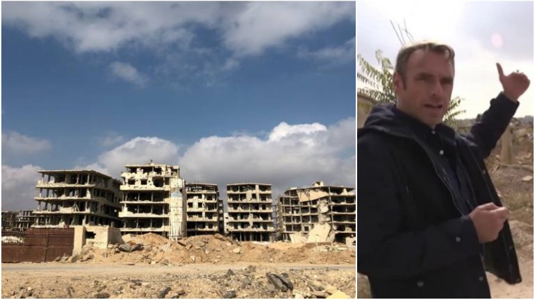 مراسل NOS يزور الغوطة الشرقية - بعض السوريون يعودون إلى ديارهم رغم الدمار 