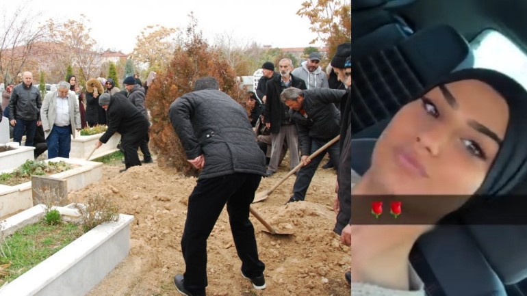 دفن الطالبة القتيلة هوميرا في مدينة كرمان التركية صباح اليوم