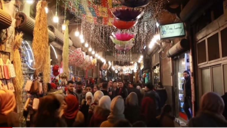 أجواء عيد رأس السنة في العاصمة السورية دمشق ليلة البارحة