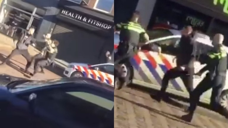 اصابة ثلاثة رجال شرطة بجروح عند محاولة القبض على رجل عدواني في Waalwijk