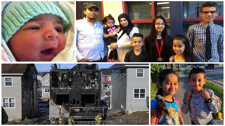 وفاة سبعة أطفال من عائلة سورية لاجئة صباح اليوم باحتراق منزلهم في كندا