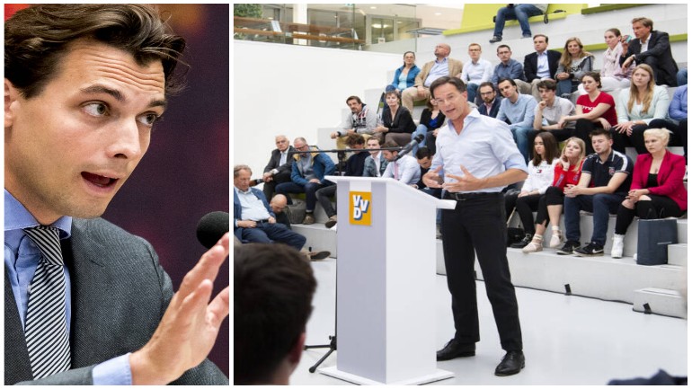 رئيس الوزراء الهولندي و زعيم حزب VVD مارك روتا يفتح الهجوم على زعيم حزب منتدى الديمقراطية تيري باوديت