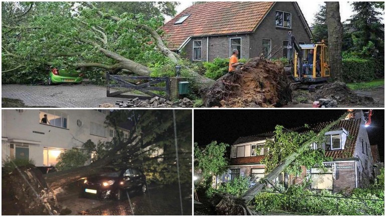 أضرار كثيرة في جميع أنحاء هولندا وتأثر حركة القطارات اليوم بالعاصفة