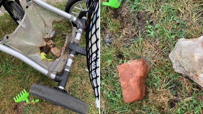 إحتراق عربة أطفال بسبب حجارة ملوثة بالفوسفور عثر عليها السياح في شاطيء زيلاند