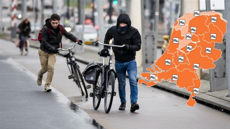 العاصفة سيارا: الرمز التحذيري البرتقالي غداً في كافة أنحاء هولندا