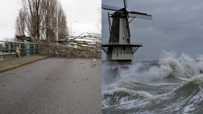 العاصفة سيارا بدأت بالوصول إلى هولندا: سرعة الرياح على الساحل 100 كم في الساعة