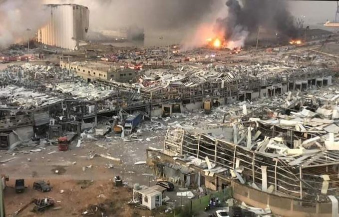 انفجار مرفأ بيروت ناجم عن انفجار مخزون نترات الأمونيوم