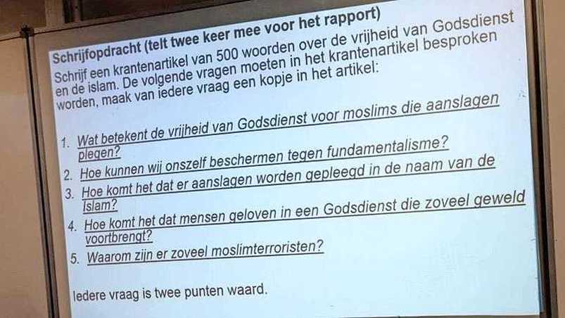 تهديد المدرس الذي فرض الواجب المدرسي حول الإسلام بمدرسة في Leiden